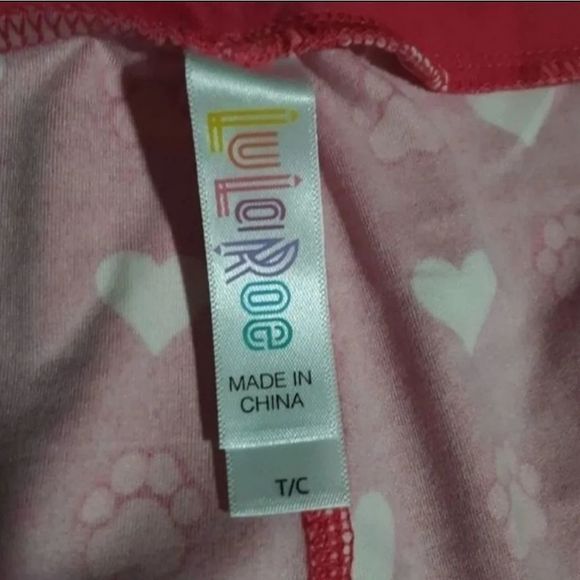 Lularoe TC pink hearts and paw prints - Picture 3 of 3